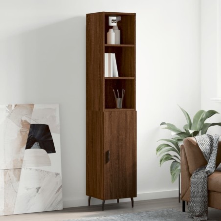vidaXL Credenza Rovere Marrone 34,5x34x180 cm in Legno Multistrato
