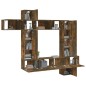 Set di Mobili Porta TV 9 pz Rovere Fumo in Legno Multistrato Set di Mobili Porta TV 9 pz Rovere Fumo in Legno Multistrato