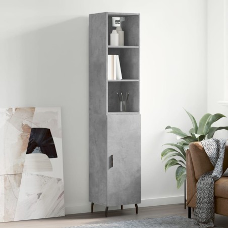 vidaXL Credenza Grigio Cemento 34,5x34x180 cm in Legno Multistrato