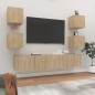 Set di Mobili Porta TV 6 pz Rovere Sonoma in Legno Multistrato Set di Mobili Porta TV 6 pz Rovere Sonoma in Legno Multistrato