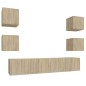 Set di Mobili Porta TV 6 pz Rovere Sonoma in Legno Multistrato Set di Mobili Porta TV 6 pz Rovere Sonoma in Legno Multistrato