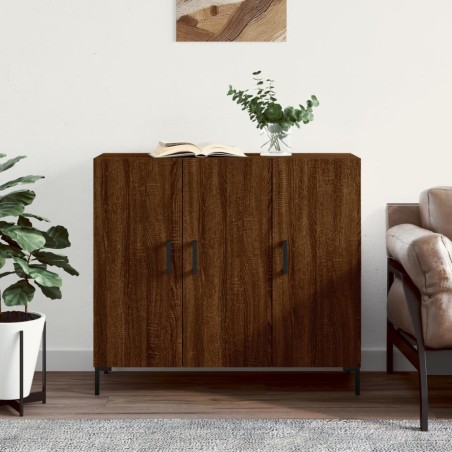 vidaXL Credenza Rovere Marrone 90x34x80 cm in Legno Multistrato