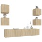 Set di Mobili Porta TV 6 pz Rovere Sonoma in Legno Multistrato Set di Mobili Porta TV 6 pz Rovere Sonoma in Legno Multistrato