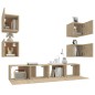 Set di Mobili Porta TV 6 pz Rovere Sonoma in Legno Multistrato Set di Mobili Porta TV 6 pz Rovere Sonoma in Legno Multistrato
