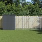vidaXL Casetta Cani con Corsa Antracite 214x865x181 cm Acciaio Zincato