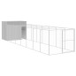 vidaXL Casetta Cani Corsa Grigio Chiaro 214x865x181 cm Acciaio Zincato