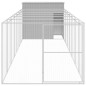 vidaXL Casetta Cani Corsa Grigio Chiaro 214x865x181 cm Acciaio Zincato