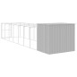 vidaXL Casetta Cani Corsa Grigio Chiaro 214x865x181 cm Acciaio Zincato