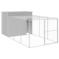 vidaXL Casetta Cani Corsa Grigio Chiaro 214x457x181 cm Acciaio Zincato