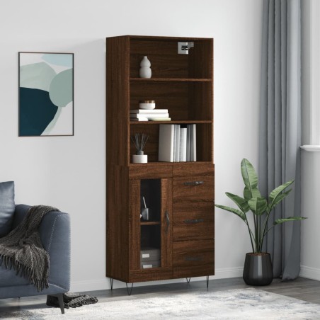 vidaXL Credenza Rovere Marrone 69,5x34x180 cm in Legno Multistrato