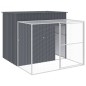 vidaXL Casetta Cani con Corsa Antracite 214x253x181 cm Acciaio Zincato