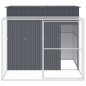 vidaXL Casetta Cani con Corsa Antracite 214x253x181 cm Acciaio Zincato