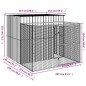 vidaXL Casetta Cani Corsa Grigio Chiaro 214x253x181 cm Acciaio Zincato