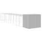vidaXL Casetta Cani Corsa Grigio Chiaro 214x1069x181cm Acciaio Zincato