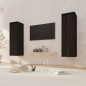 Pensili Neri 2 pz 30x30x100 cm in Legno Massello di Pino Pensili Neri 2 pz 30x30x100 cm in Legno Massello di Pino
