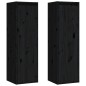 Pensili Neri 2 pz 30x30x100 cm in Legno Massello di Pino Pensili Neri 2 pz 30x30x100 cm in Legno Massello di Pino