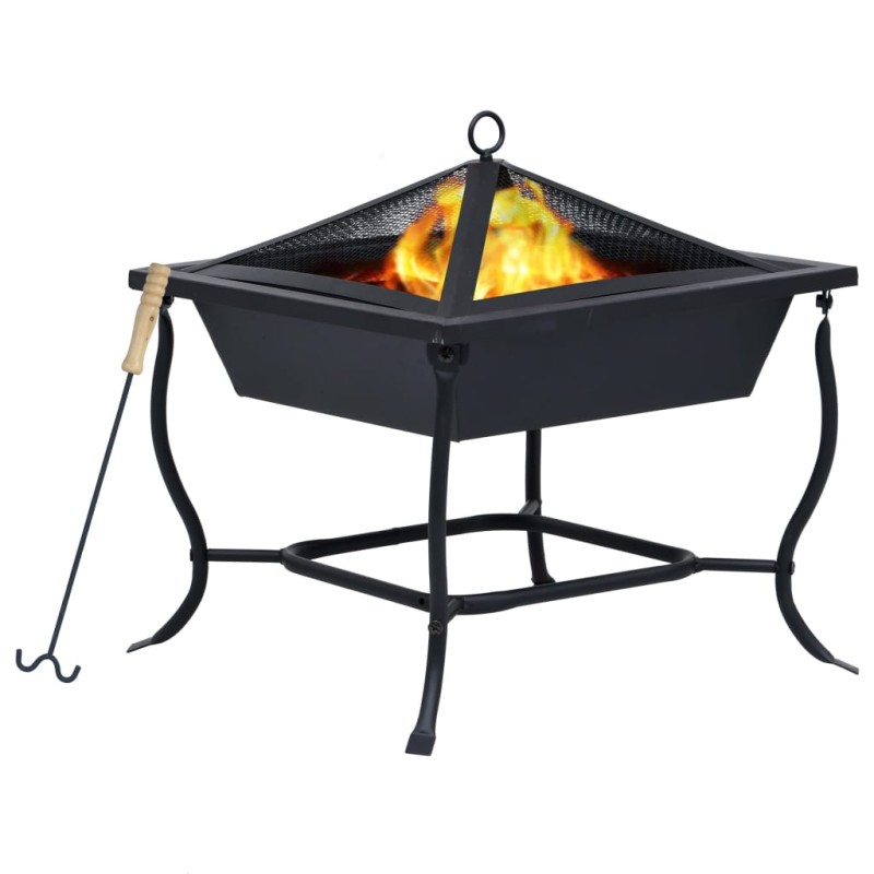 vidaXL Braciere Nero 42x42x45 cm in Acciaio vidaXL Braciere Nero 42x42x45 cm in Acciaio