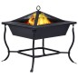 vidaXL Braciere Nero 42x42x45 cm in Acciaio vidaXL Braciere Nero 42x42x45 cm in Acciaio