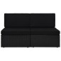 Divano Modulare a 2 Posti in Polyrattan Nero Divano Modulare a 2 Posti in Polyrattan Nero