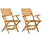 vidaXL Sedie da Giardino Pieghevoli 2pz 55x62x90cm Legno Massello Teak vidaXL Sedie da Giardino Pieghevoli 2pz 55x62x90cm Legno Massello Teak