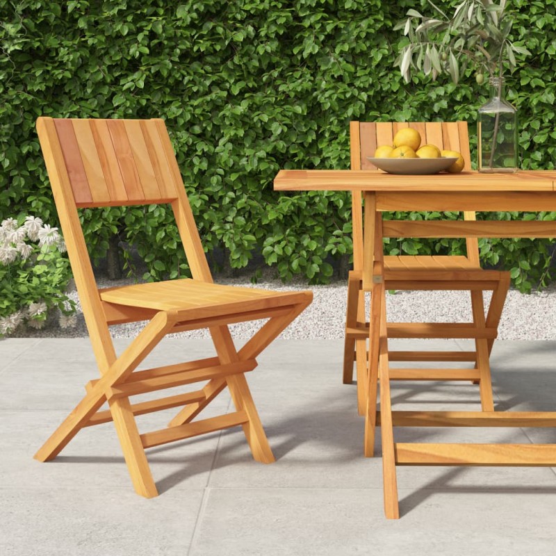 vidaXL Sedie da Giardino Pieghevoli 2pz 47x61x90cm Legno Massello Teak vidaXL Sedie da Giardino Pieghevoli 2pz 47x61x90cm Legno Massello Teak