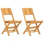 vidaXL Sedie da Giardino Pieghevoli 2pz 47x61x90cm Legno Massello Teak vidaXL Sedie da Giardino Pieghevoli 2pz 47x61x90cm Legno Massello Teak