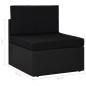 Divano Modulare a 2 Posti in Polyrattan Nero Divano Modulare a 2 Posti in Polyrattan Nero