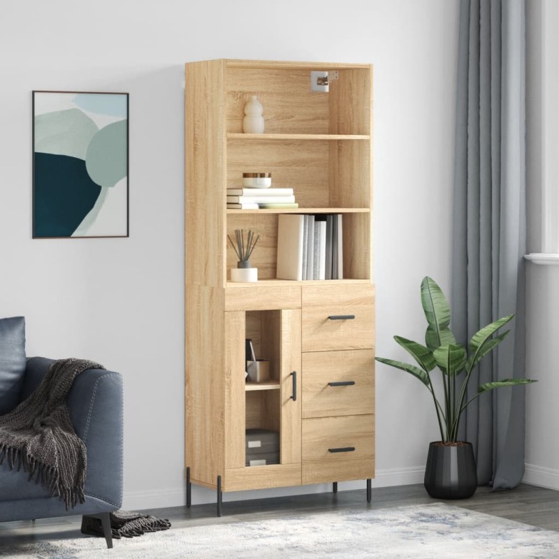 vidaXL Credenza Rovere Sonoma 69,5x34x180 cm in Legno Multistrato vidaXL Credenza Rovere Sonoma 69,5x34x180 cm in Legno Multistrato
