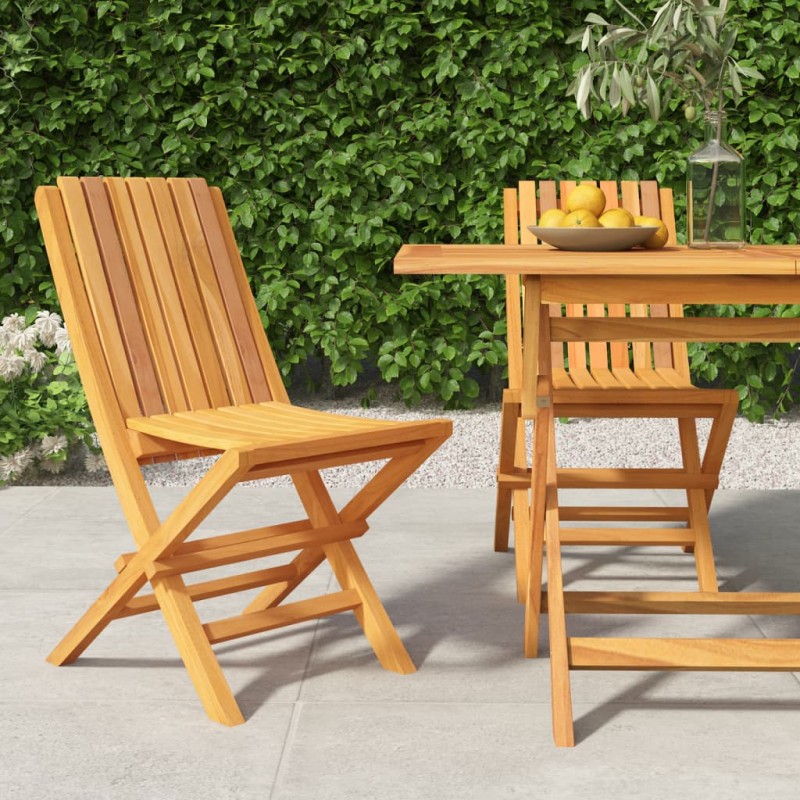 vidaXL Sedie da Giardino Pieghevoli 2pz 47x47x89cm Legno Massello Teak vidaXL Sedie da Giardino Pieghevoli 2pz 47x47x89cm Legno Massello Teak