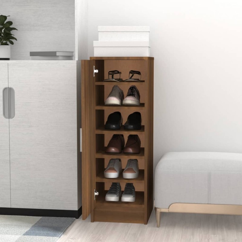 Scarpiera Rovere Marrone 32x35x92 cm in Legno Multistrato Scarpiera Rovere Marrone 32x35x92 cm in Legno Multistrato
