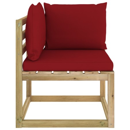 vidaXL Divano Angolare da Giardino con Cuscini Pino Impregnato Verde