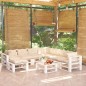 vidaXL Salotto da Giardino in Pallet 9 pz e Cuscini in Legno di Pino vidaXL Salotto da Giardino in Pallet 9 pz e Cuscini in Legno di Pino