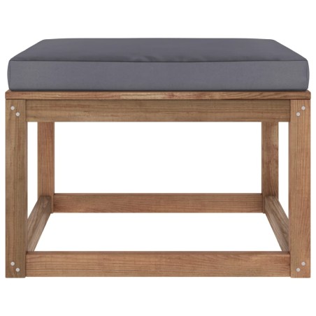 vidaXL Poggiapiedi da Giardino con Cuscino Antracite