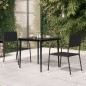 Tavolo da Giardino Nero 80x80x74 cm in Acciaio e Vetro Tavolo da Giardino Nero 80x80x74 cm in Acciaio e Vetro
