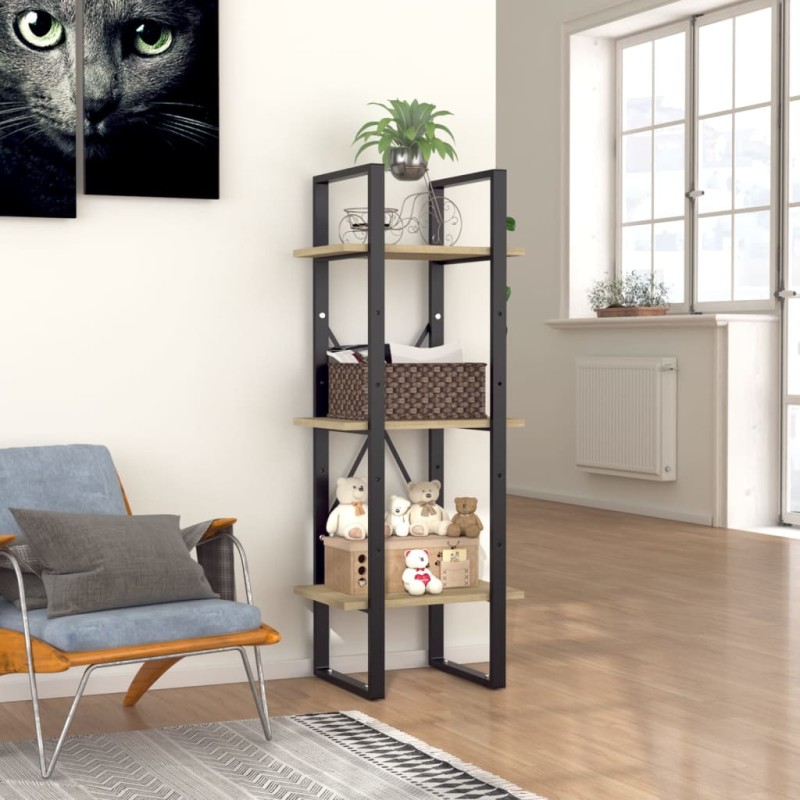 vidaXL Libreria a 3 Ripiani Rovere Sonoma 40x30x105 cm in Truciolato