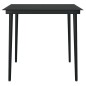 Tavolo da Giardino Nero 80x80x74 cm in Acciaio e Vetro Tavolo da Giardino Nero 80x80x74 cm in Acciaio e Vetro