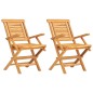 vidaXL Sedie da Giardino Pieghevoli 2pz 56x63x90cm Legno Massello Teak vidaXL Sedie da Giardino Pieghevoli 2pz 56x63x90cm Legno Massello Teak