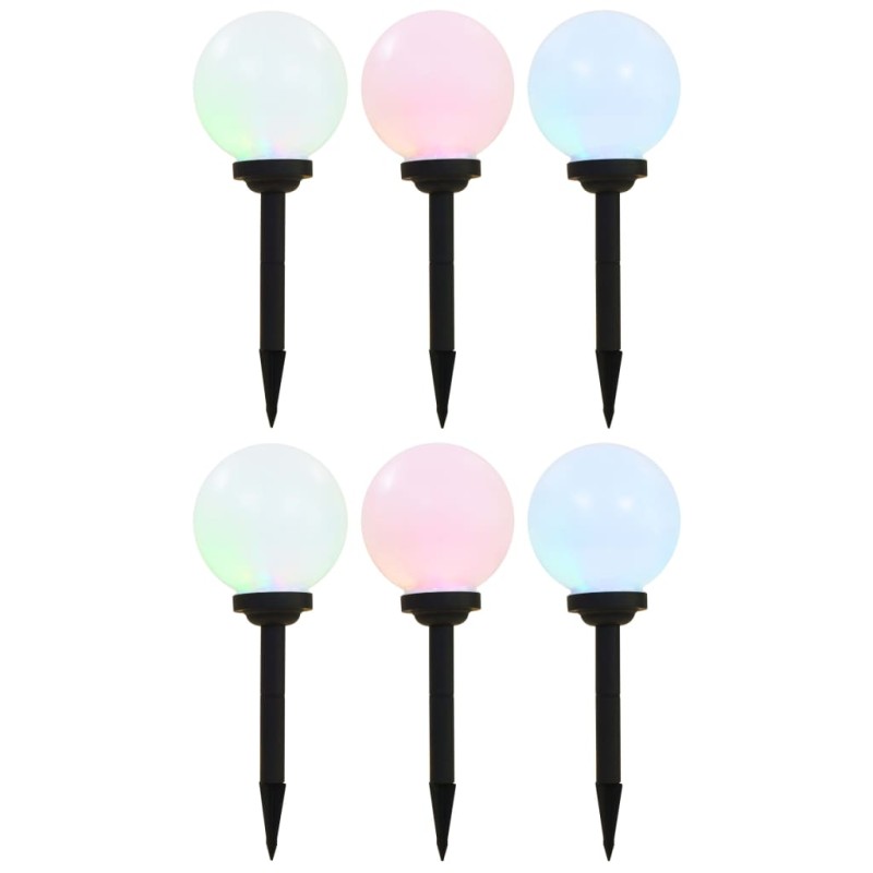 vidaXL Lampade Solari da Esterno 6 pz LED Sferiche 20 cm RGB vidaXL Lampade Solari da Esterno 6 pz LED Sferiche 20 cm RGB