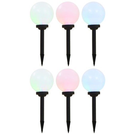 vidaXL Lampade Solari da Esterno 6 pz LED Sferiche 20 cm RGB