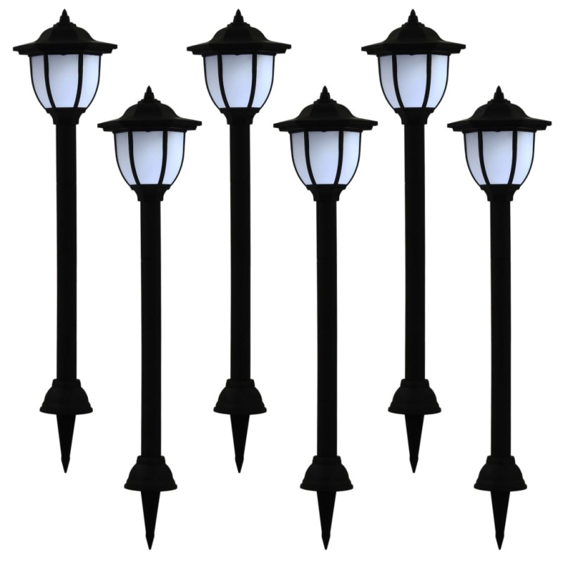 vidaXL Lampade Solari da Esterno 6 pz LED Nere vidaXL Lampade Solari da Esterno 6 pz LED Nere