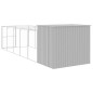 vidaXL Casetta Cani Corsa Grigio Chiaro 214x661x181 cm Acciaio Zincato