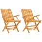 vidaXL Sedie da Giardino Pieghevoli 2pz 61x67x90cm Legno Massello Teak vidaXL Sedie da Giardino Pieghevoli 2pz 61x67x90cm Legno Massello Teak