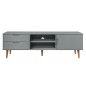 Mobile TV MOLDE Grigia 158x40x49 cm in Legno Massello di Pino Mobile TV MOLDE Grigia 158x40x49 cm in Legno Massello di Pino