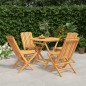 vidaXL Set da Pranzo per Giardino 5 pz in Legno Massello di Teak vidaXL Set da Pranzo per Giardino 5 pz in Legno Massello di Teak