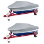 vidaXL Telo per Barca 2 pz Grigio Lunghezza 610-671 cm Larghezza 254cm vidaXL Telo per Barca 2 pz Grigio Lunghezza 610-671 cm Larghezza 254cm