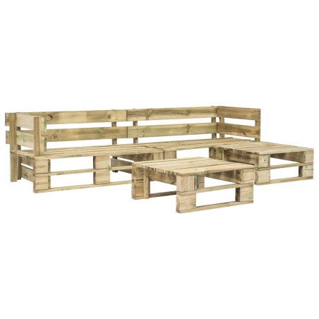 vidaXL Set Divani da Giardino con Pallet 4 pz in Legno
