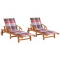 vidaXL Sdraio 2 pz con Cuscini in Legno Massello di Acacia vidaXL Sdraio 2 pz con Cuscini in Legno Massello di Acacia