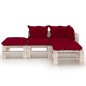 vidaXL Salotto Giardino in Pallet con Cuscini 4 pz in Legno di Pino vidaXL Salotto Giardino in Pallet con Cuscini 4 pz in Legno di Pino
