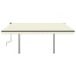 vidaXL Tenda da Sole Retrattile Manuale con LED 4,5x3 m Crema vidaXL Tenda da Sole Retrattile Manuale con LED 4,5x3 m Crema