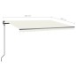 vidaXL Tenda da Sole Retrattile Manuale con LED 4,5x3 m Crema vidaXL Tenda da Sole Retrattile Manuale con LED 4,5x3 m Crema